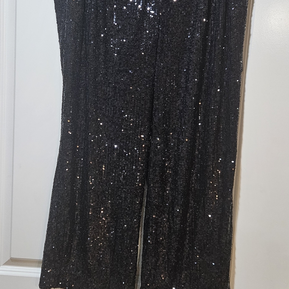 Black Sequin Women's Pants